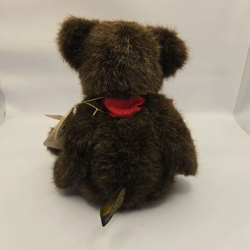VTG Boyds Bears Timothy T. Beansley Plush Teddy Bear w Tags Brown Fur Red Ribbon